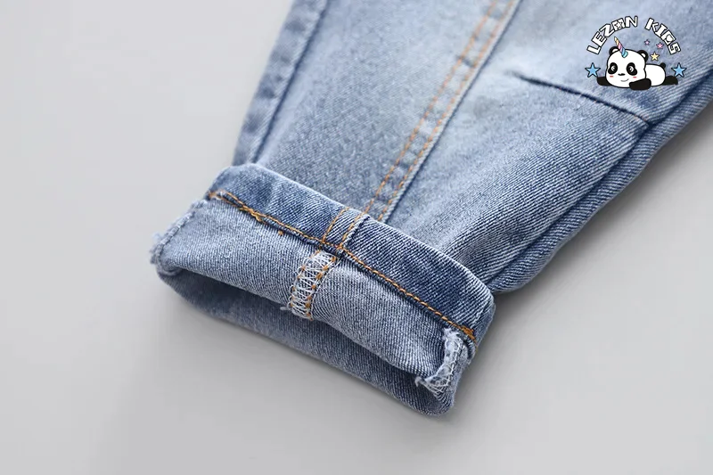 LEZONKIDS - Wholesale Baby Boy Clothing Set Casual Cotton Denim Fabric Solid Pattern for Children Aged 2-14 Years
